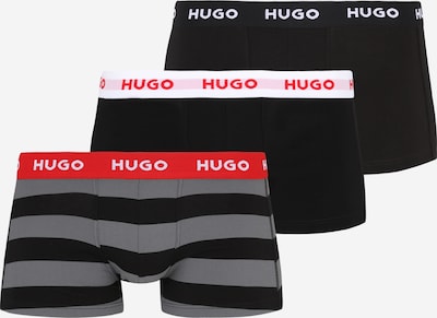 Boxer trumpikės iš HUGO, spalva – pilka / ryškiai raudona / juoda / balta, Prekių apžvalga