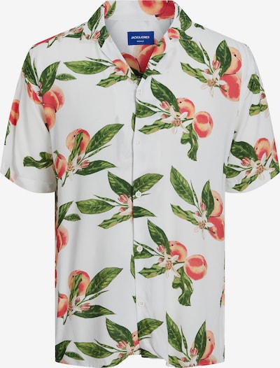 Marškiniai 'Luke' iš JACK & JONES, spalva – tamsiai žalia / koralų splava / persikų spalva / balta, Prekių apžvalga