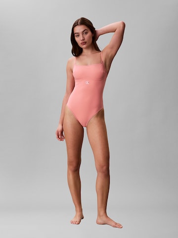 Bustier Maillot de bain 'CK Monogram' Calvin Klein Swimwear en rose