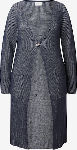 Ulla Popken Gebreid vest in Blauw: voorkant