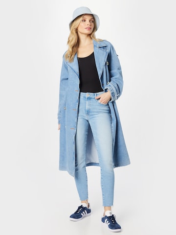 MOTHER Slimfit Jeans 'THE LOOKER ANKLE FRAY' in Blau
