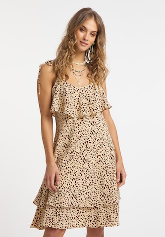 IZIA Summer Dress in Beige: front