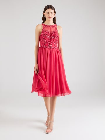 Robe de cocktail Laona en rouge : devant