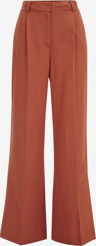 WE Fashion Regular Pleat-front trousers in Brown: front