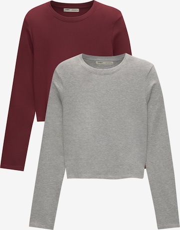 T-shirt Pull&Bear en gris : devant