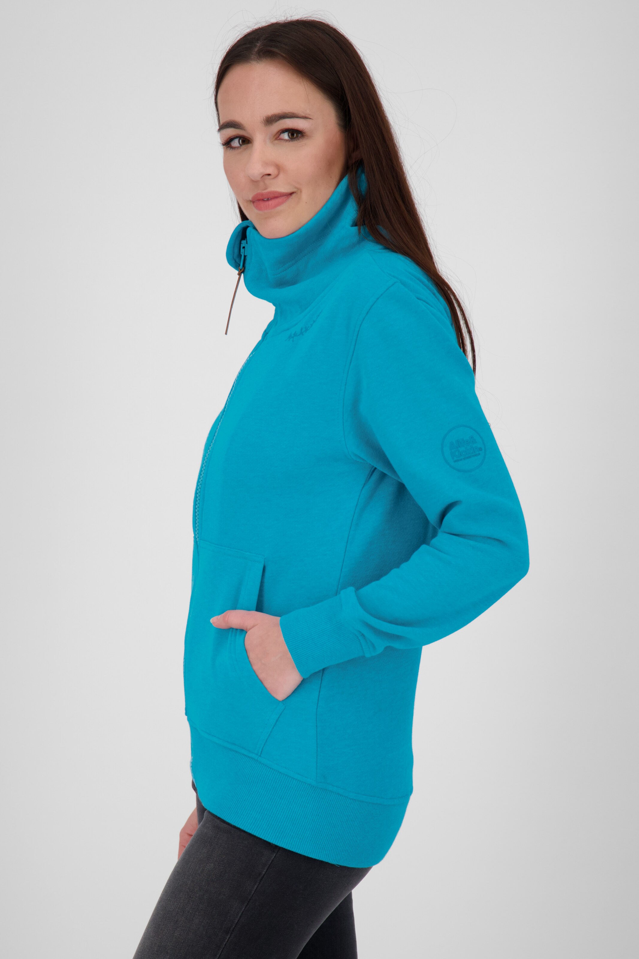 Frauen Große Größen Alife and Kickin Sweatjacke in Aqua - LH70567 Frauen Große Größen Alife and Kickin Sweatjacke in Aqua - LH70567