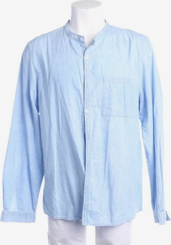 AMERICAN VINTAGE Button Up Shirt in XXL in Blue: front