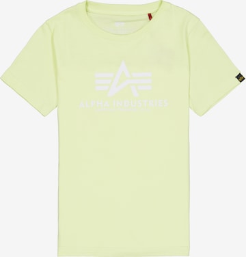 ALPHA INDUSTRIES Тениска в жълто: отпред