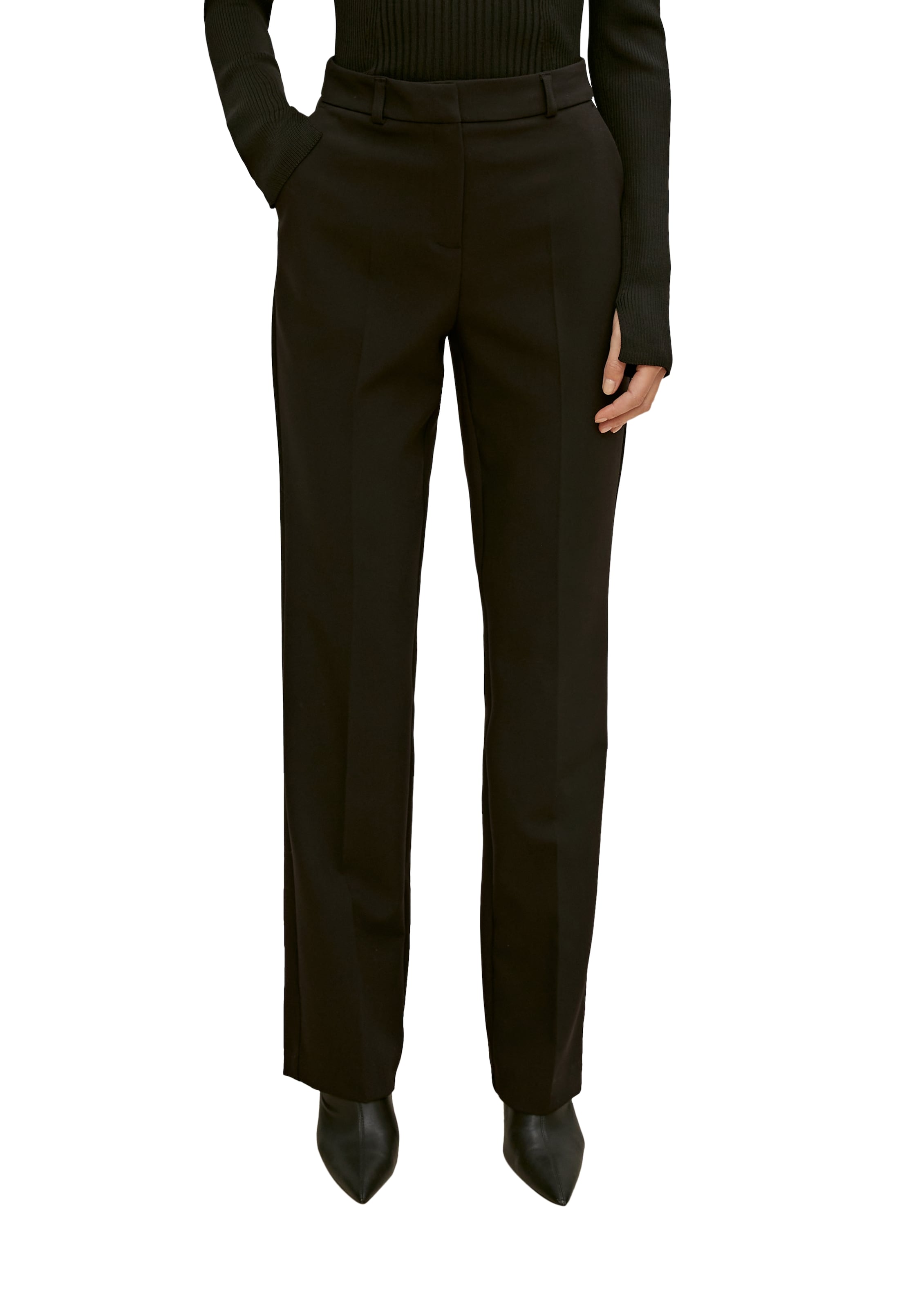 COMMA Regular Pantalon in Zwart: voorkant