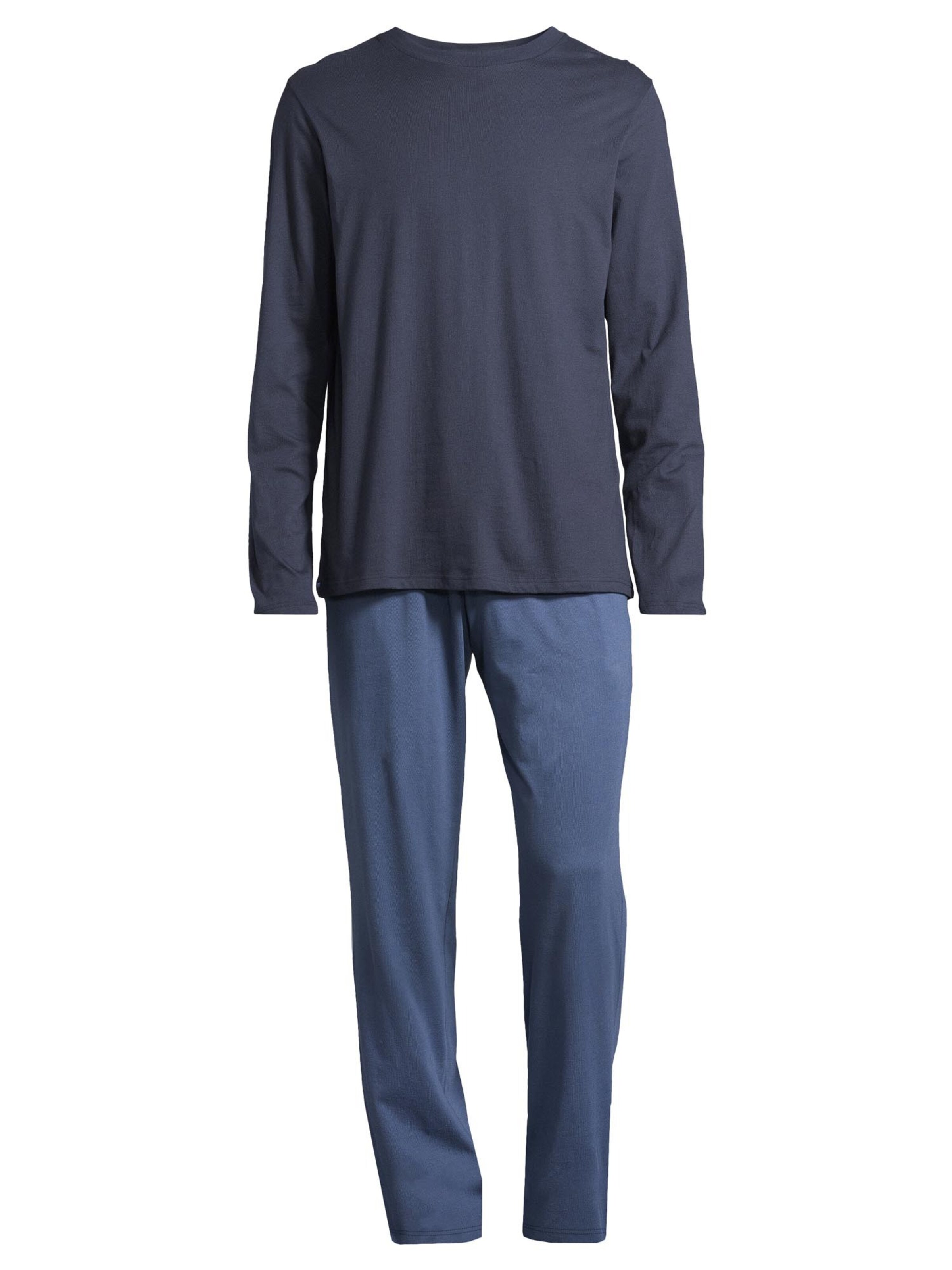 SCHIESSER Pyjama lang 'Night & Home' in Blauw: voorkant