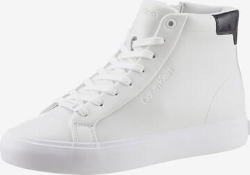 Calvin Klein Sneakers hoog in Wit: voorkant