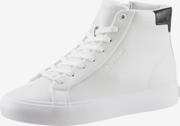 Calvin Klein High-Top Sneakers in White: front