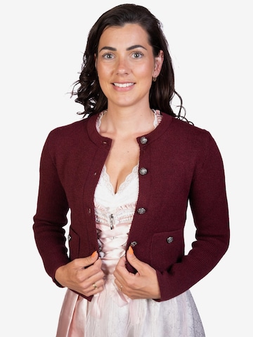 Trachtl Knitted costume cardigan 'Rosi' in Red: front