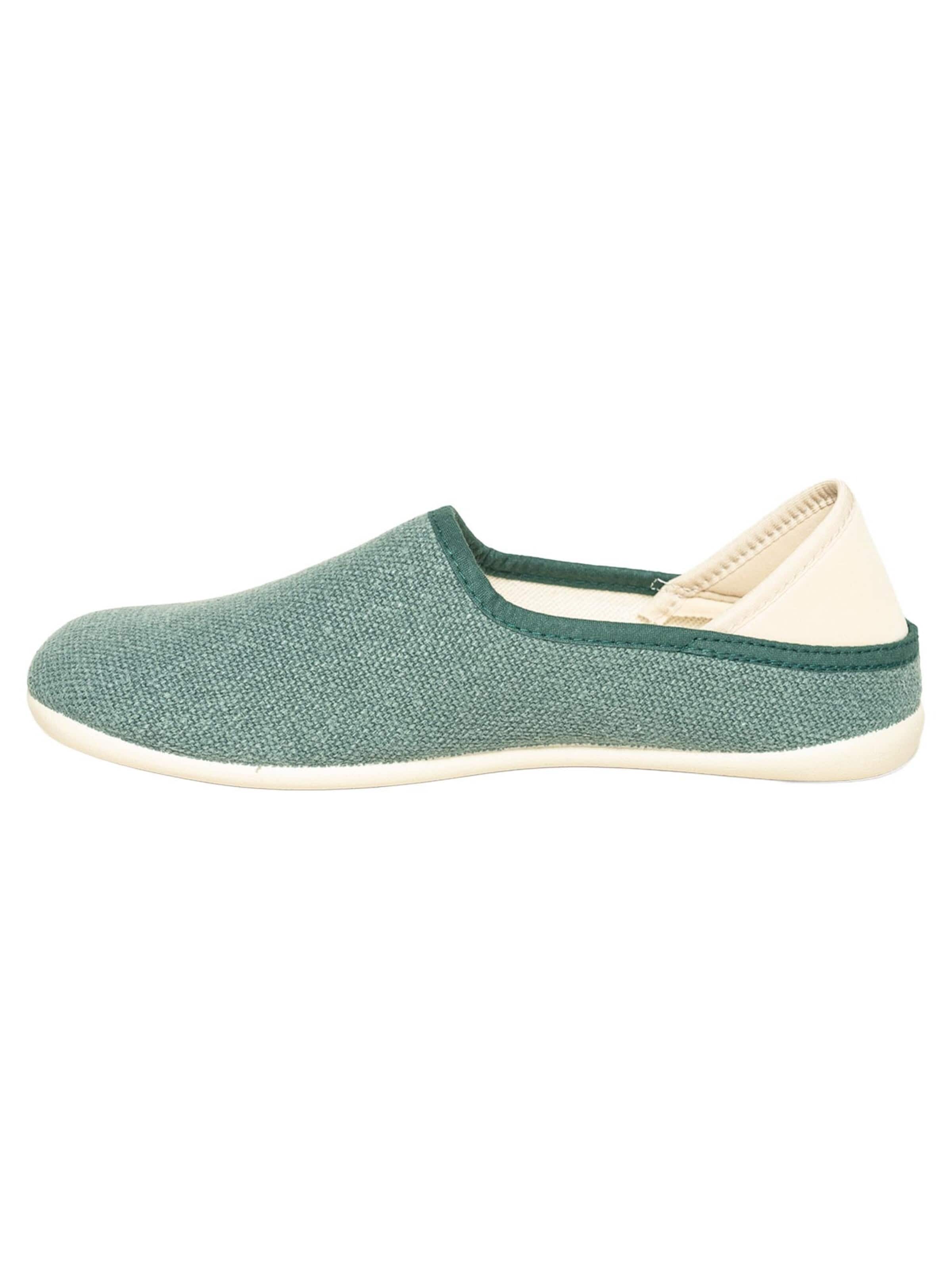 Gottstein Slippers 'Linen Slip-On' in Green