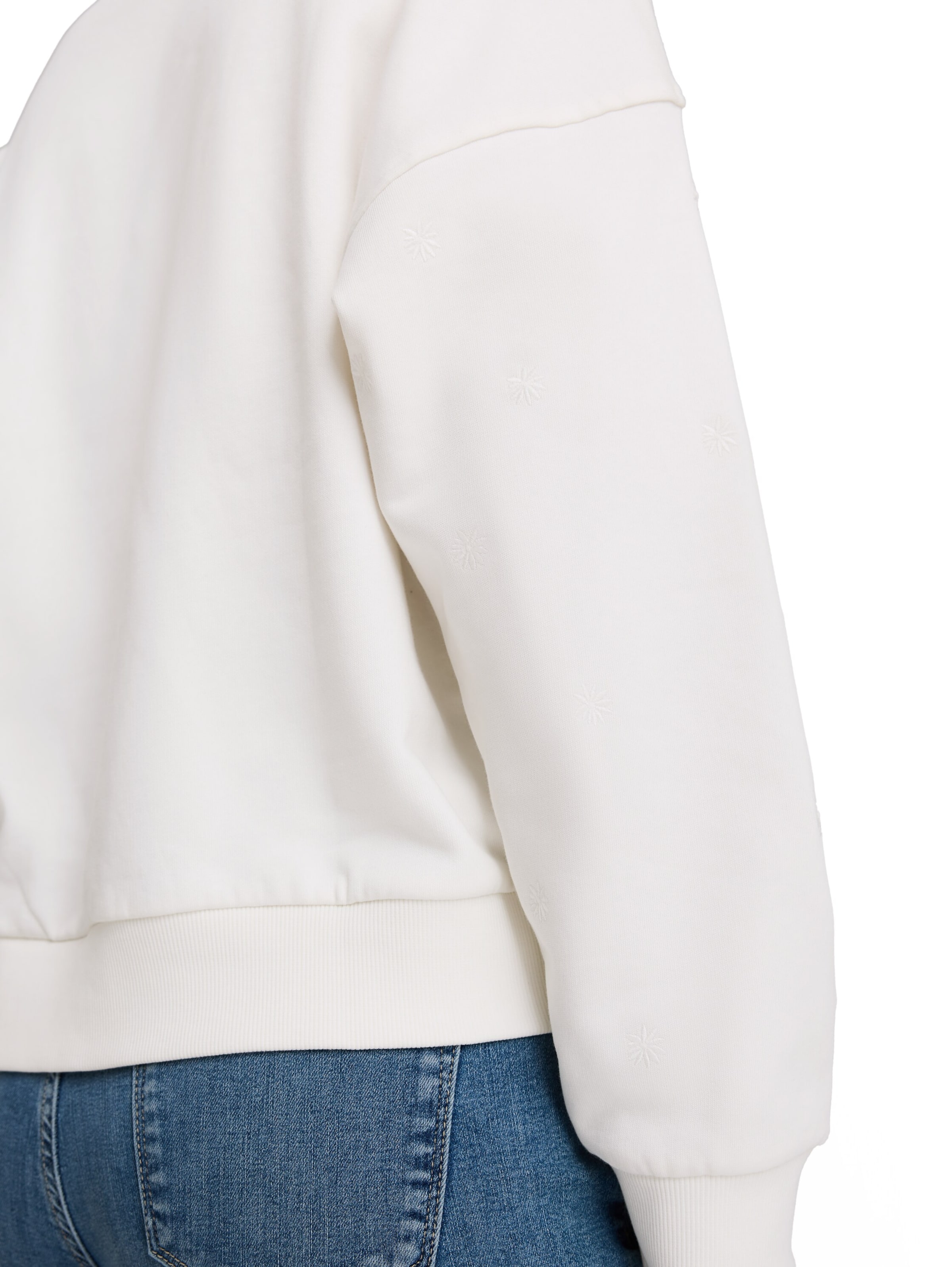 TOM TAILOR DENIM Μπλούζα φούτερ σε λευκό
