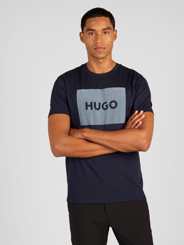 HUGO Тениска 'Dulive_V' в синьо: отпред