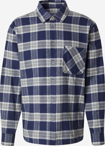 DAN FOX APPAREL Regular fit Button Up Shirt 'Lasse' in Blue: front