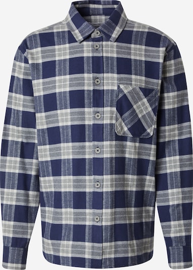 DAN FOX APPAREL Overhemd 'Lasse' in de kleur Donkerblauw / Grijs / Lichtgrijs, Productweergave