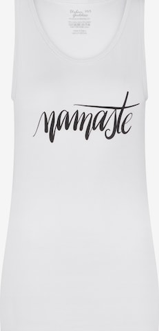 Urban Goddess Yoga & Activewear Sporttop 'Namaste Core Yoga & Pilates' in Weiß: Vorderseite