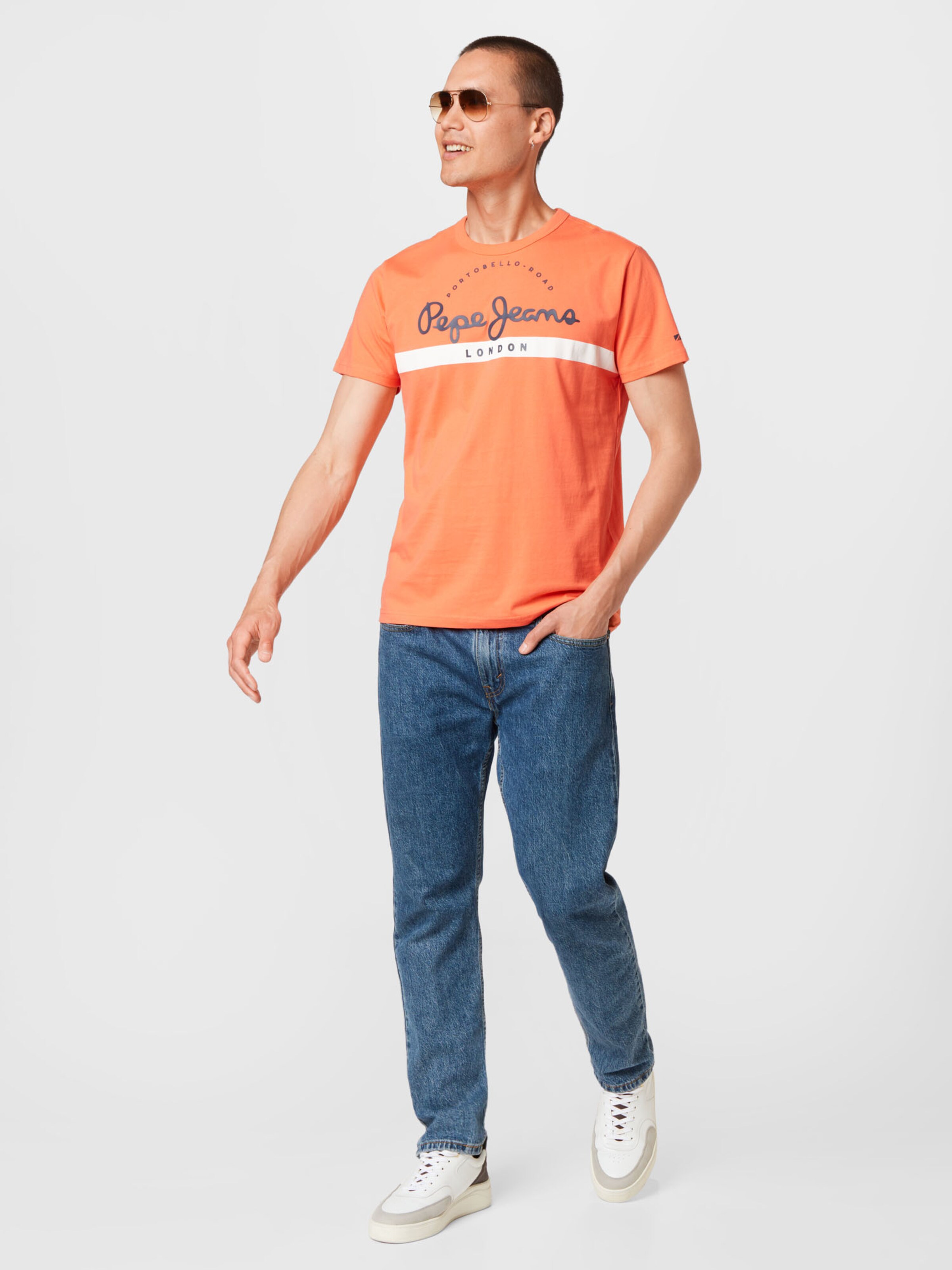 Männer Shirts Pepe Jeans T-Shirt 'ABREL' in Koralle - LJ00621
