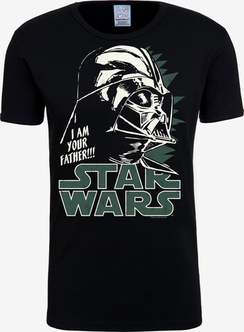 LOGOSHIRT Shirt 'Star Wars' in Zwart: voorkant