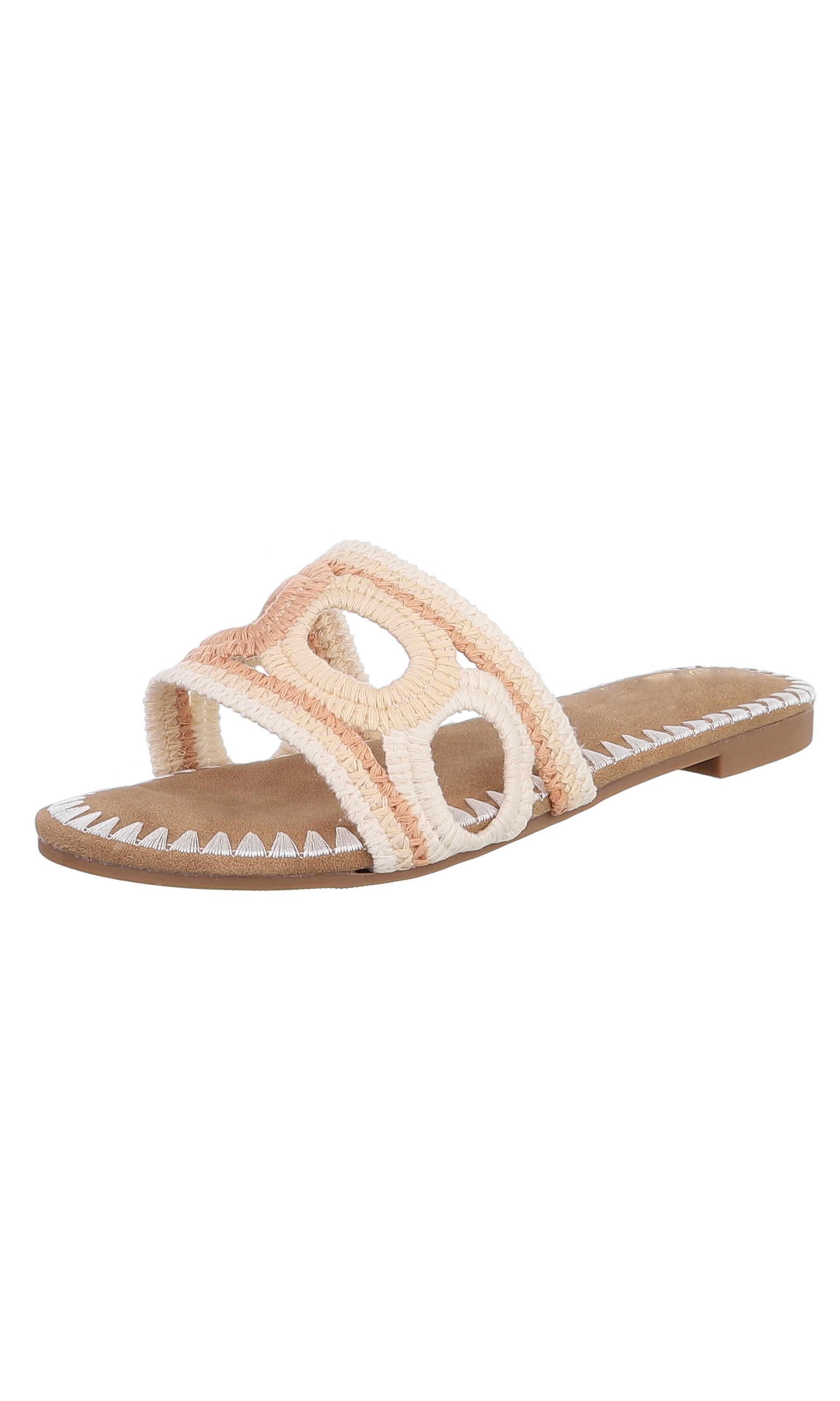 Ital-Design Pantolette in Beige: Vorderseite