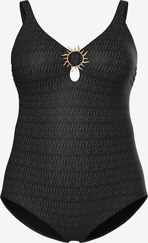 juoda Ulla Popken Trikampė Maudymosi kostiumėlis 'Patrizia': priekis