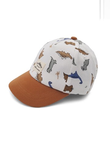 MAXIMO Hat 'MINI BOY-Cap, Dino Klettverschluß' in White: front