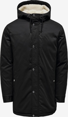 Only & Sons Talviparka 'Alexander' värissä musta: etupuoli