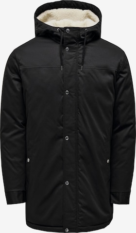 Only & Sons Átmeneti parka 'Alexander' - fekete: elől