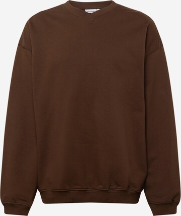 Sweat-shirt 'Emanuel' WEEKDAY en marron : devant