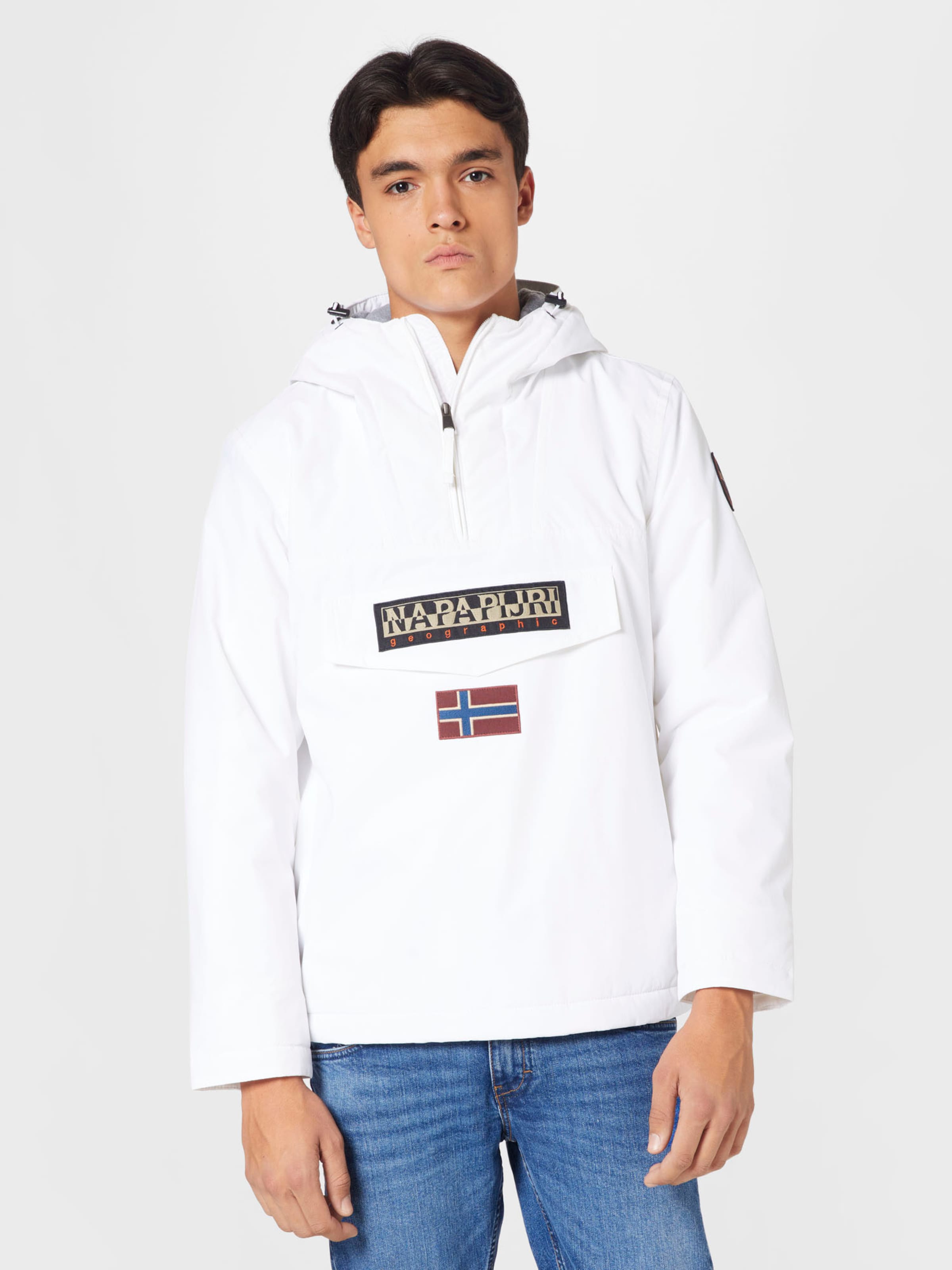 White napapijri sales coat