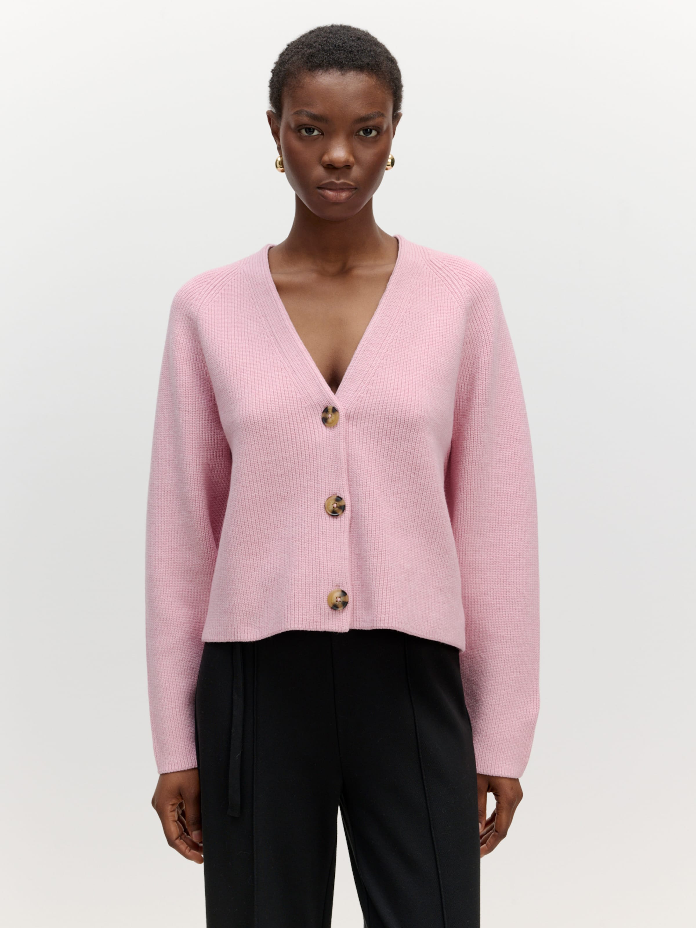 Knitted pink cardigan clearance