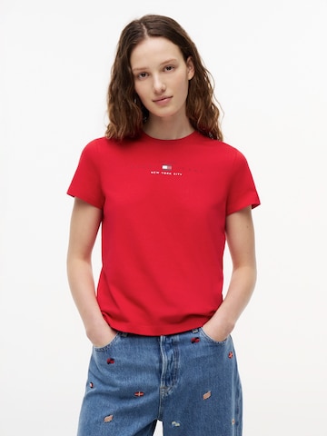 Tricou 'LINEAR' de la Tommy Jeans pe roșu: față