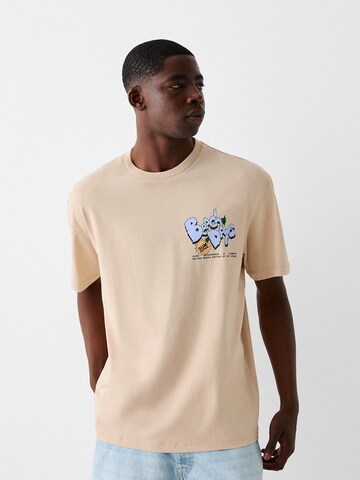 Bershka T-Shirt in Beige