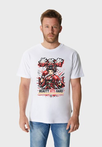 T-Shirt 'Asian Boxing Graphic' Oldskull en blanc : devant
