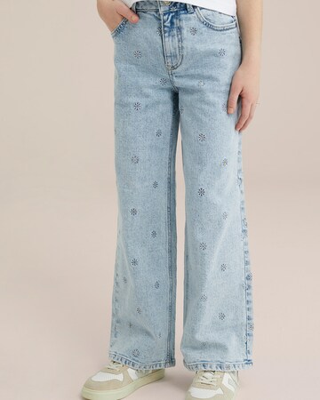 WE Fashion Wide leg Jeans i blå: framsida