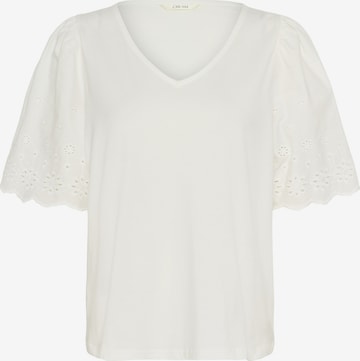 Cream Blouse 'Daye' in Wit: voorkant