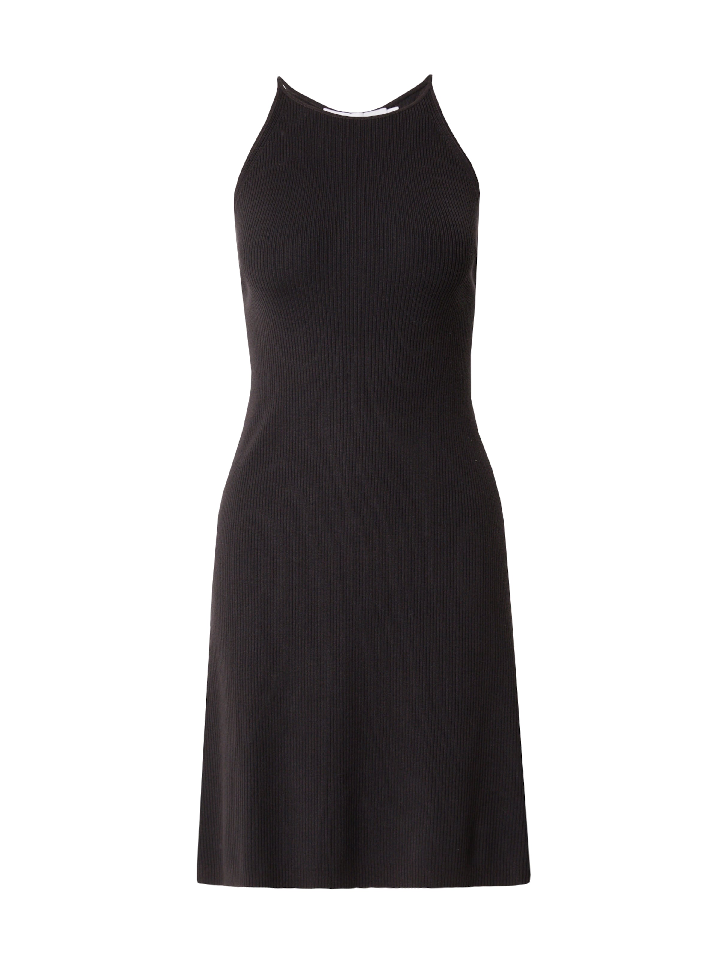 melns Calvin Klein Jeans Adīta kleita: no priekšpuses