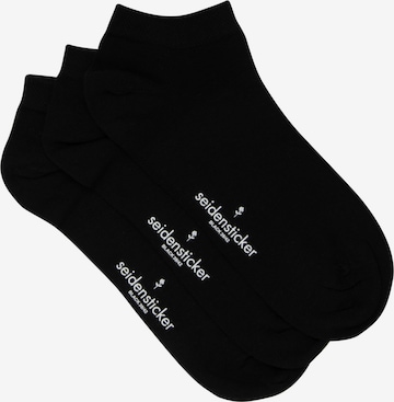 Chaussettes 'Schwarze Rose' SEIDENSTICKER en noir : devant