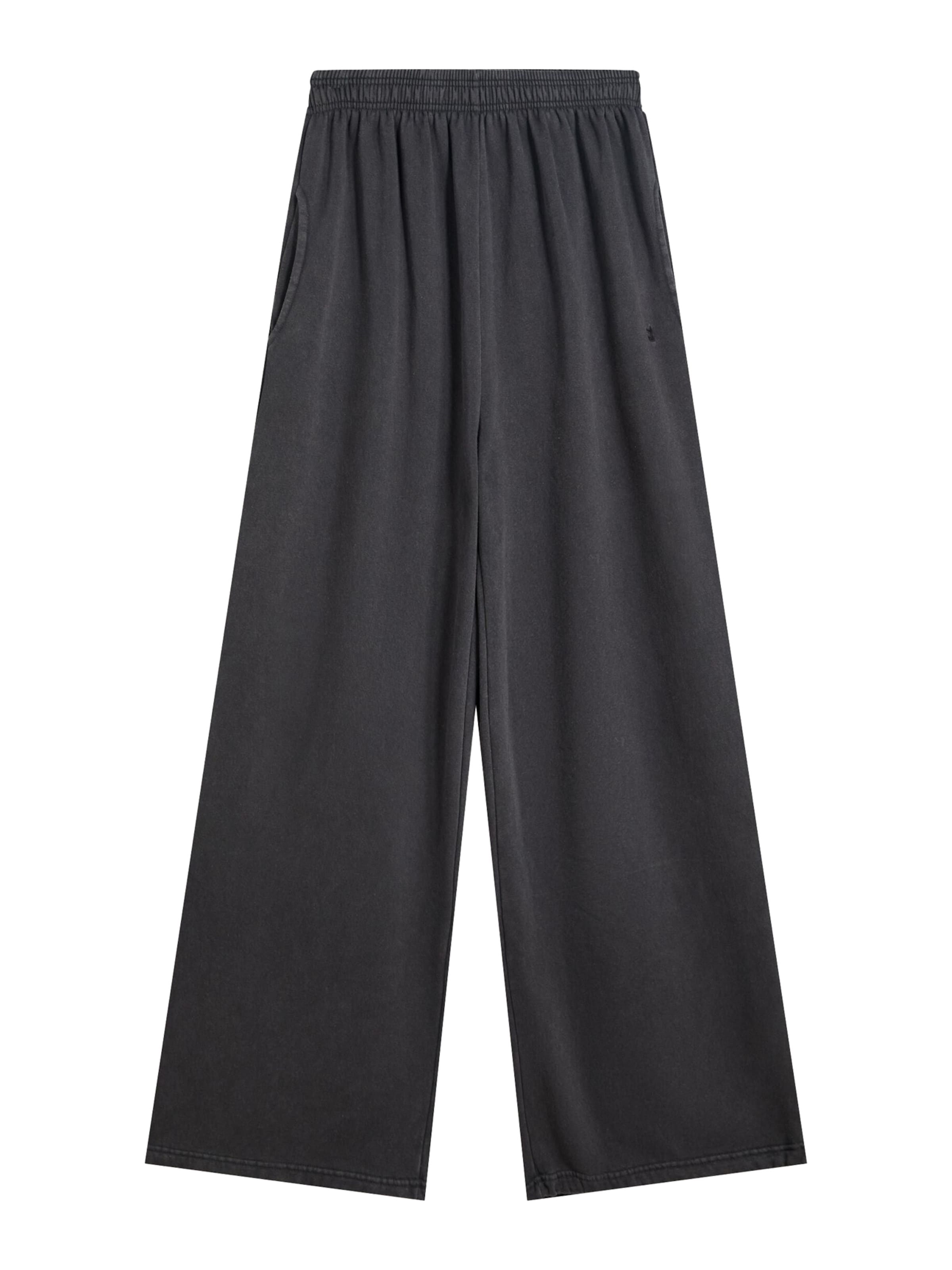 Bershka Wide leg Trousers in Grey: front