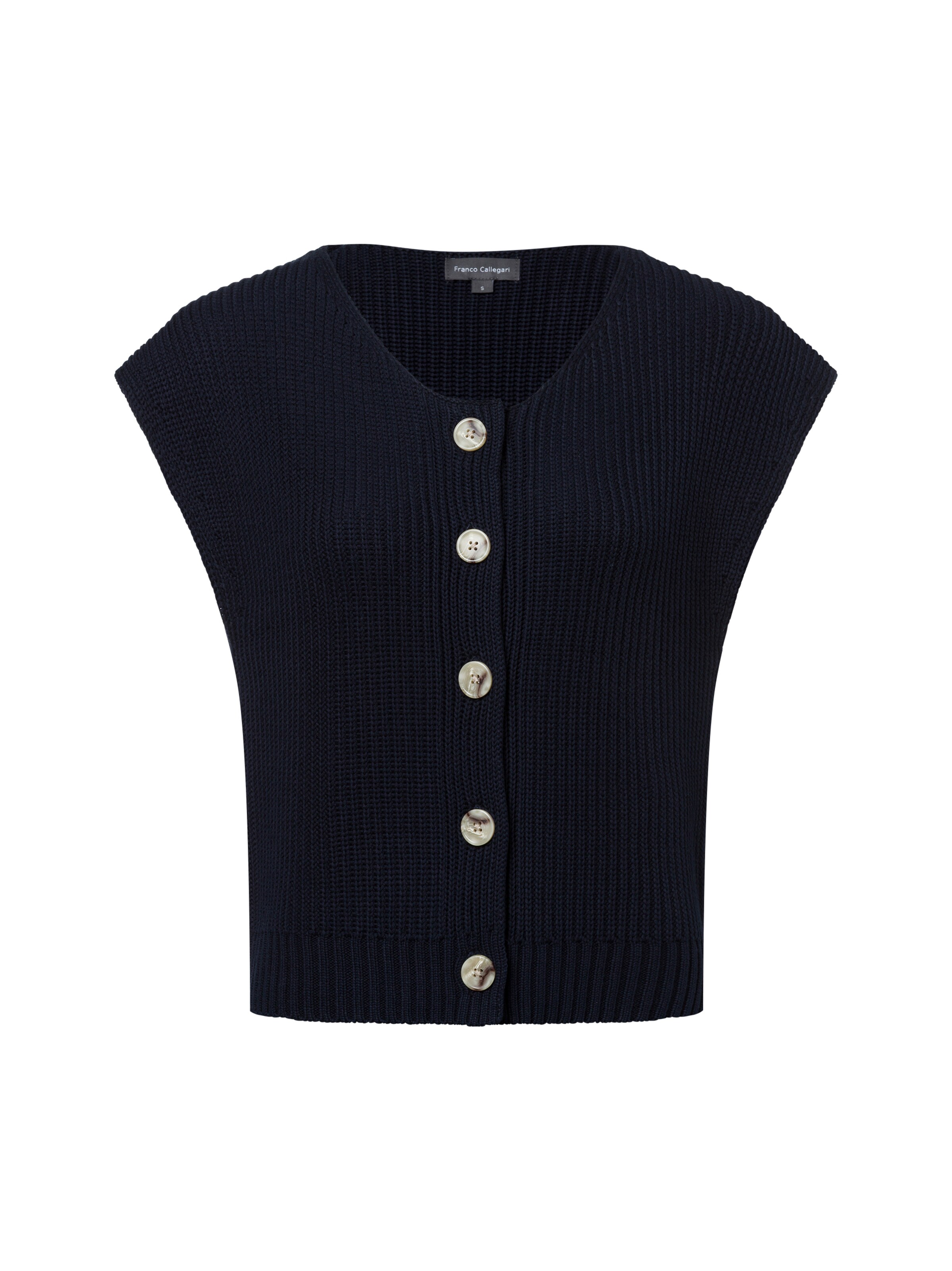 Franco Callegari Gebreide bodywarmer in Blauw: voorkant