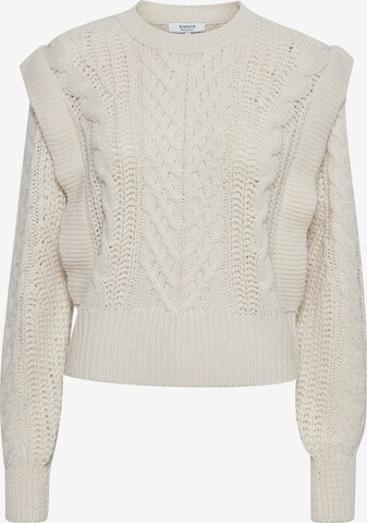 b.young Trui 'BYOTINKA CABLE JUMPER' in Beige: voorkant