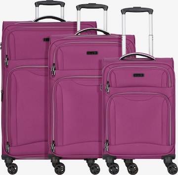 D&N Suitcase Set in Purple: front