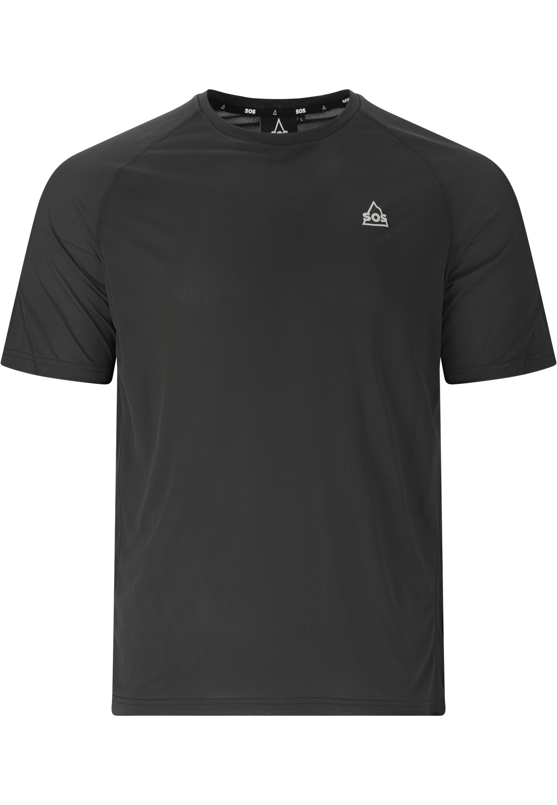 SOS Functioneel shirt 'Pillar' in Zwart: voorkant
