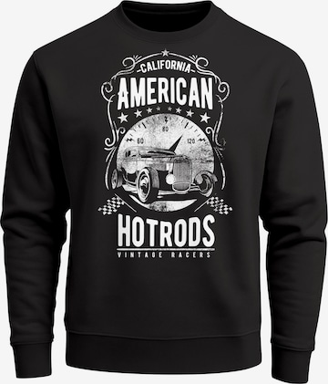 Neverless Sweatshirt 'American Hotrods' in Black: front