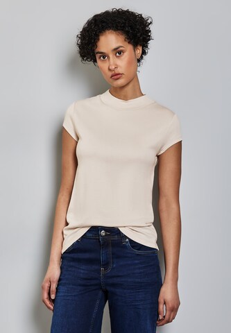 STREET ONE Turtleneck T-Shirt in Beige: Vorderseite