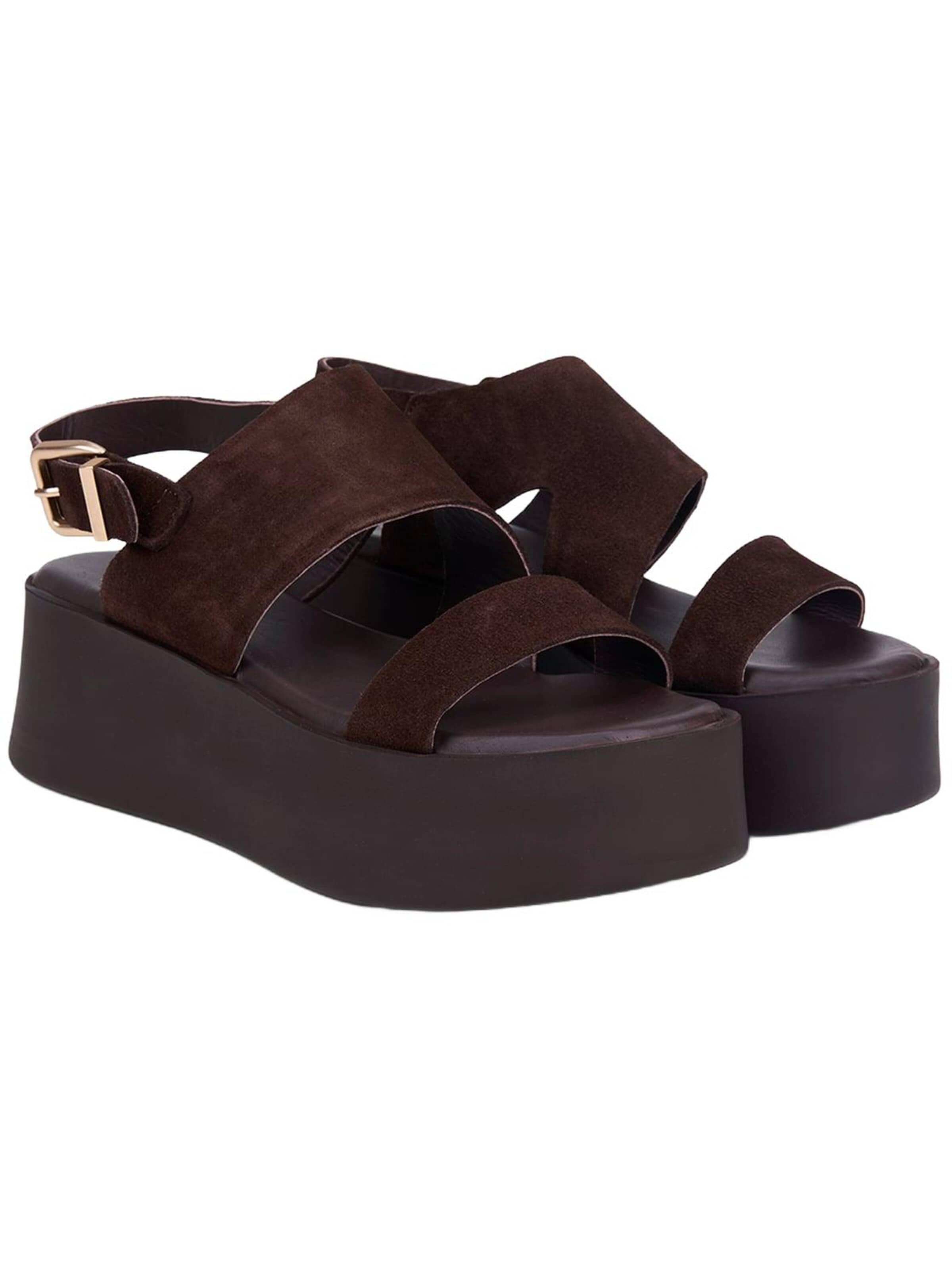Séparateur d'orteils 'Keilsandalen' Desa en marron : devant