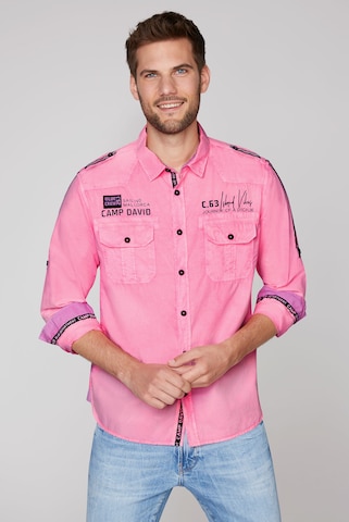 CAMP DAVID Regular Fit Hemd in Pink: predná strana