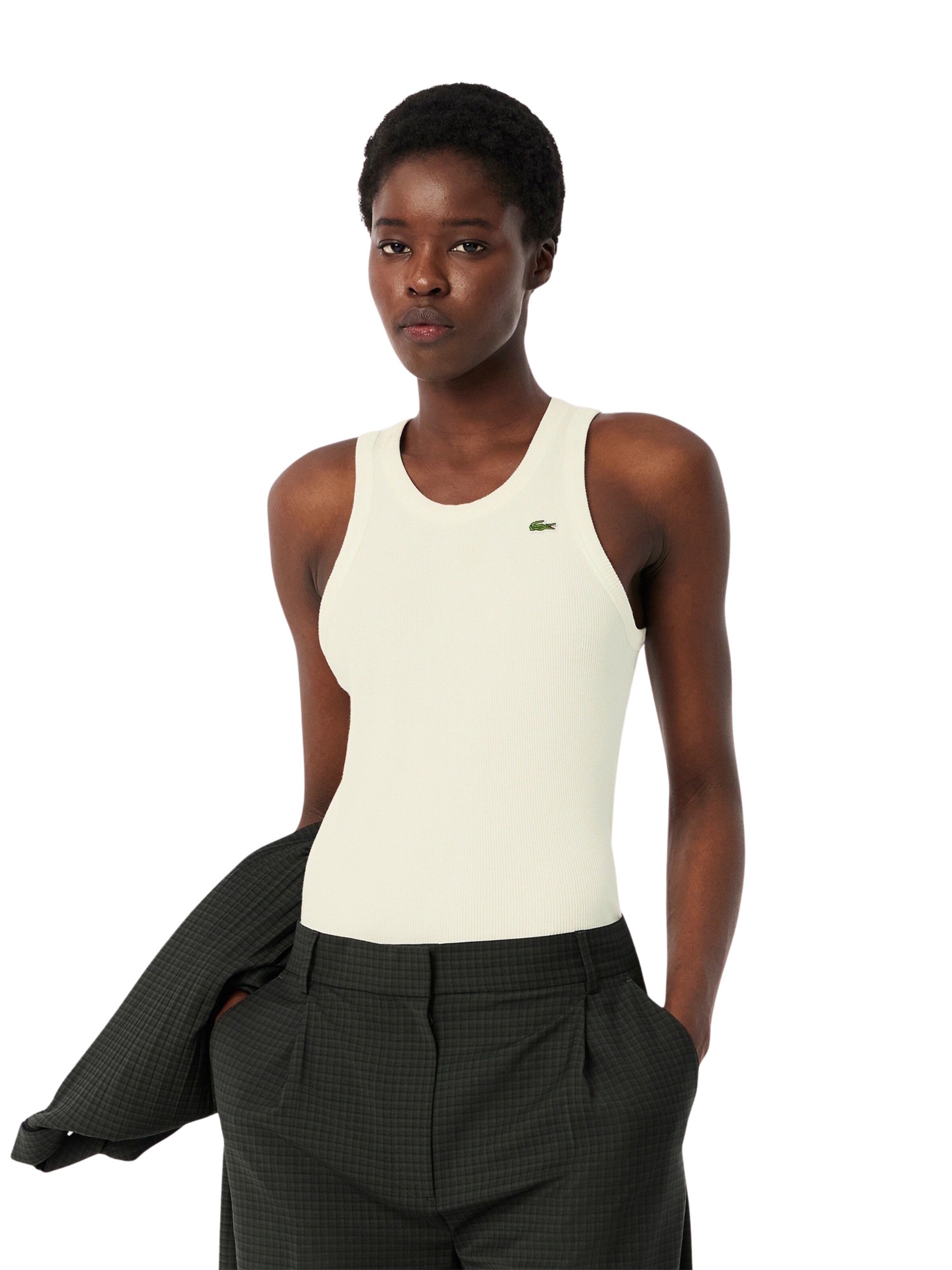 LACOSTE Top – bílá: přední strana